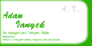 adam vanyek business card